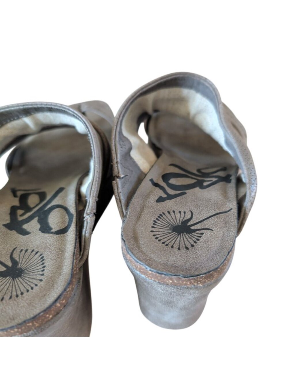 OTBT Balance Wedge Womens Sandals Size 7M Gray Taupe Platform Slip On Open Toe - Picture 14 of 16